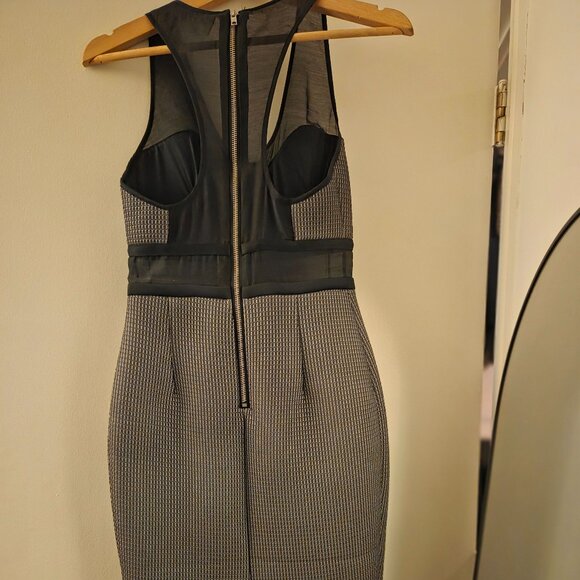 Asos Black Mesh Scuba Dress - Picture 3 of 3